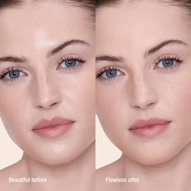 Charlotte Tilbury compact open with refill demonstrating easy swap and portability