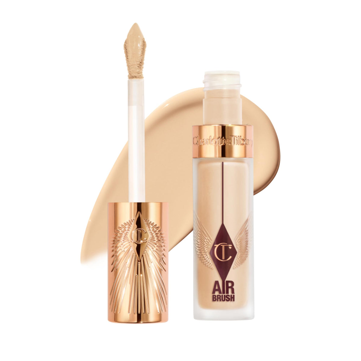 Charlotte Tilbury front packaging showing product and clean branding benefit: recognisable luxury