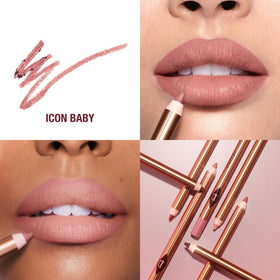 Charlotte Tilbury close-up of sharpened tip showing creamy texture and precise application