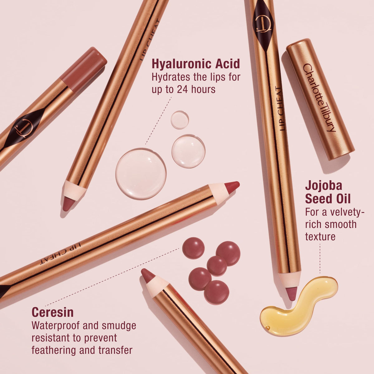 Charlotte Tilbury liner paired with lipstick showing Iconic Nude as ideal base for longer wear