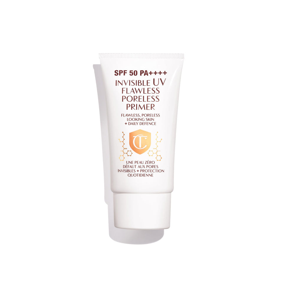 Charlotte Tilbury front packaging showing sleek bottle and SPF benefit