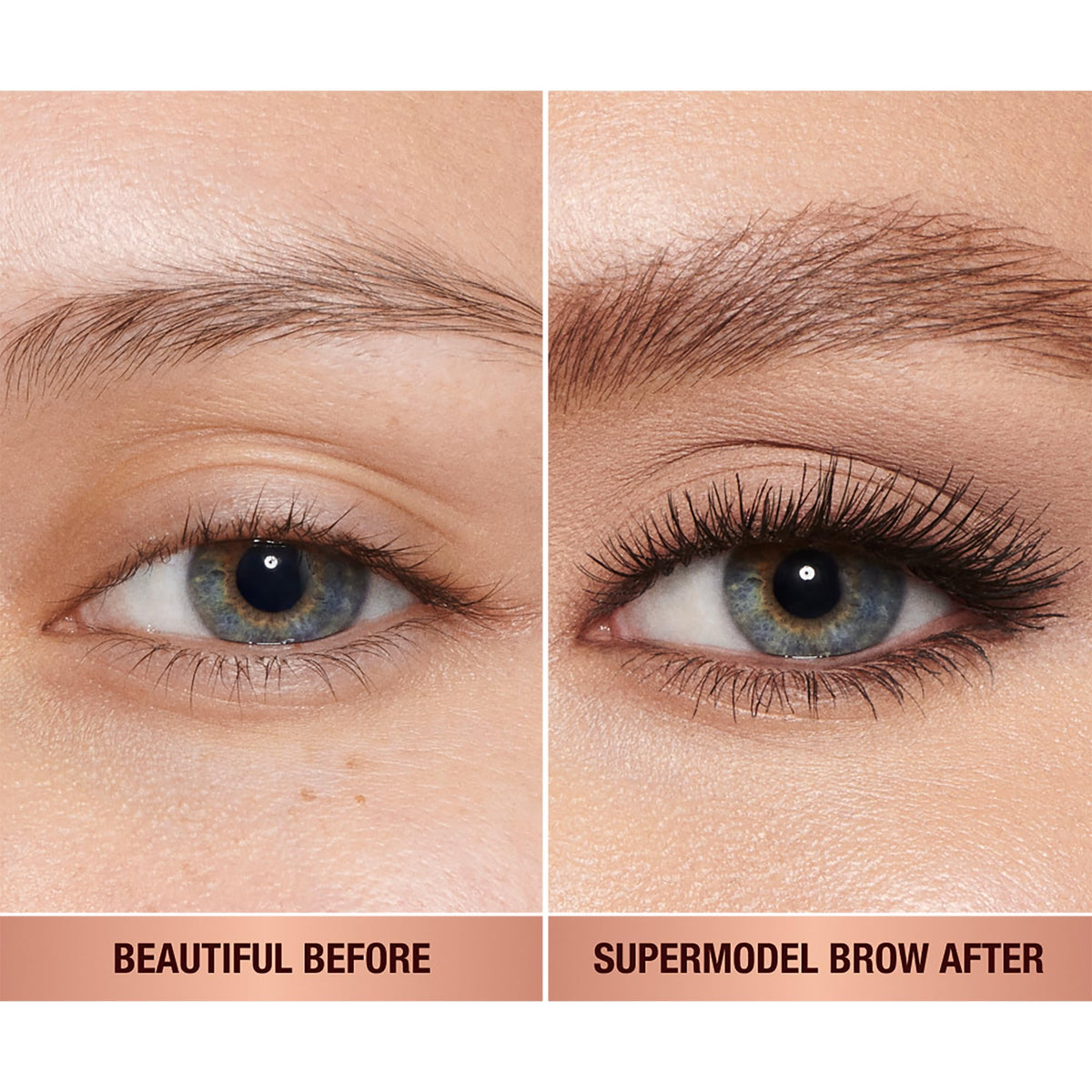 Texture swatch of Charlotte Tilbury Legendary Brows Soft Brown for buildable tint