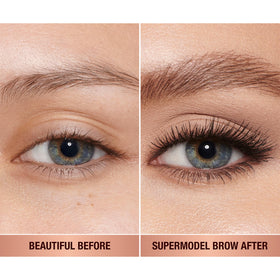 Texture swatch of Charlotte Tilbury Legendary Brows Soft Brown for buildable tint