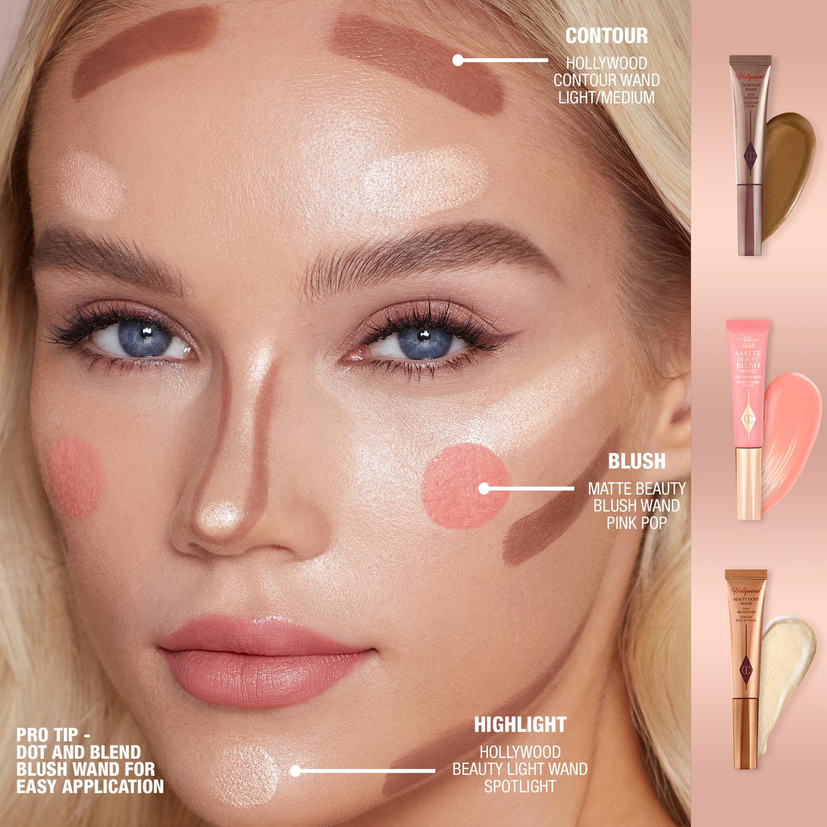Charlotte Tilbury lid label with Pillow Talk shade name and identifier