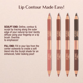 Charlotte Tilbury lip duo inside makeup pouch ready for touch-ups and quick contouring