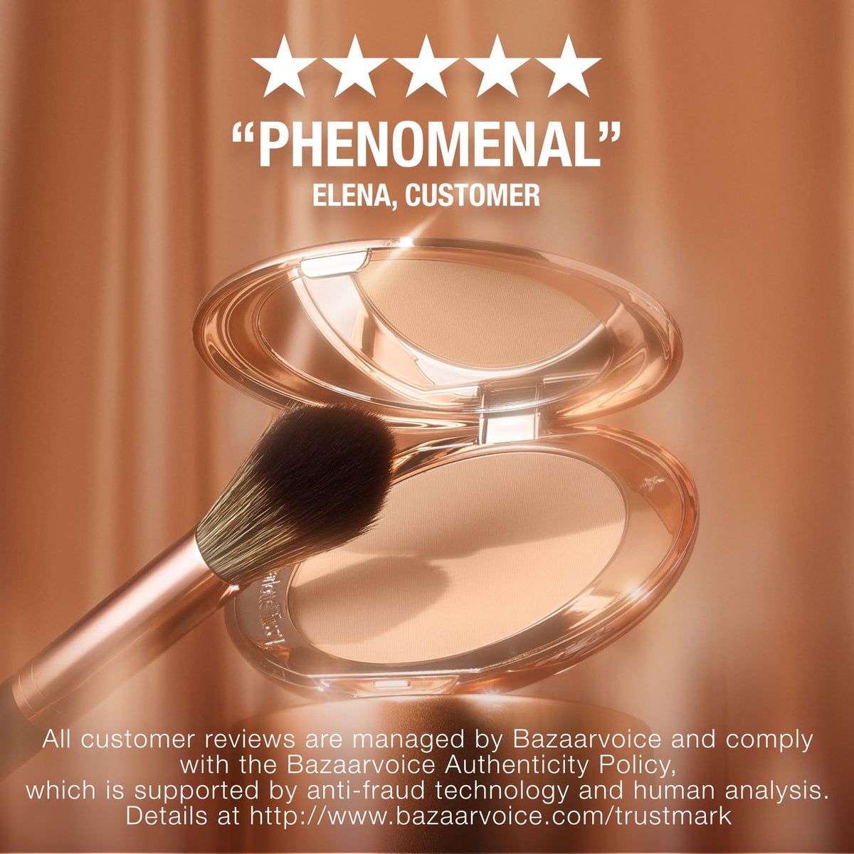 Charlotte Tilbury lifestyle travel shot with compact in handbag for touchup convenience