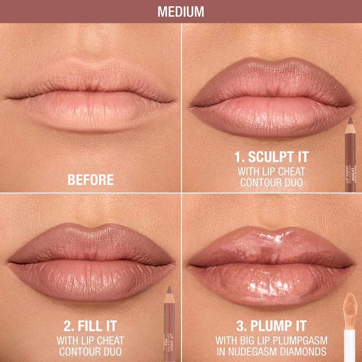 Charlotte Tilbury pencil ends exposed showing sculpt and fill tips for easy contouring