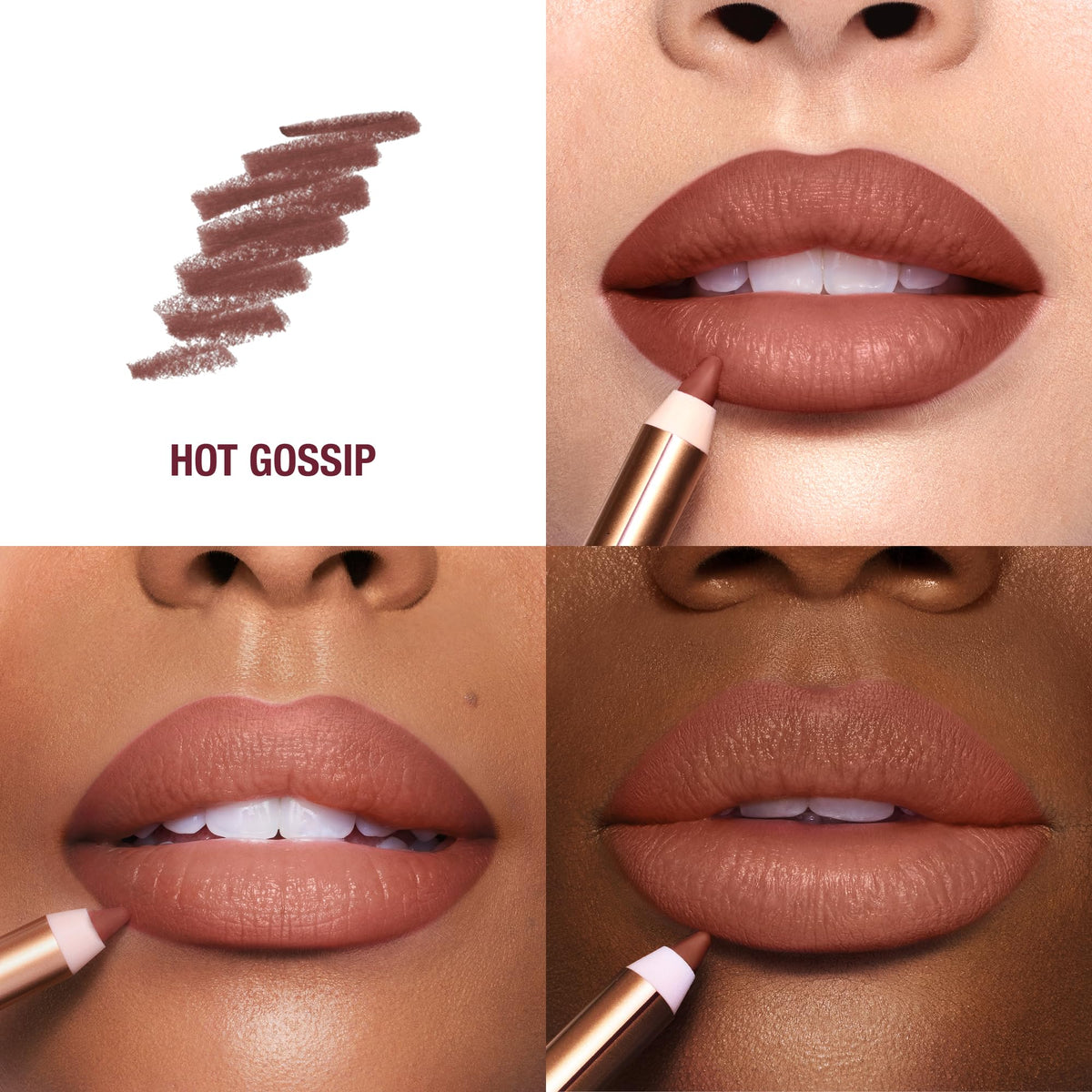 Charlotte Tilbury Lip Cheat pencil tip close-up demonstrating precise application