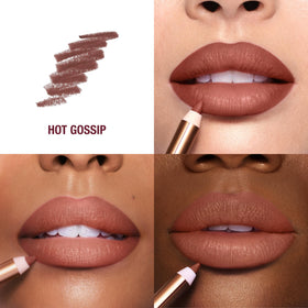 Charlotte Tilbury Lip Cheat pencil tip close-up demonstrating precise application