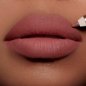 Charlotte Tilbury pencil tip detail highlighting precise nib for sharp, defined lip lines