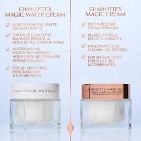 Charlotte Tilbury jar label close-up showing formulation details and trusted-brand benefit