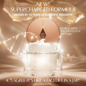 Charlotte Tilbury open jar showing creamy texture that smooths and primes skin