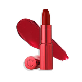 Charlotte Tilbury lipstick packaging front view showing elegant case and brand