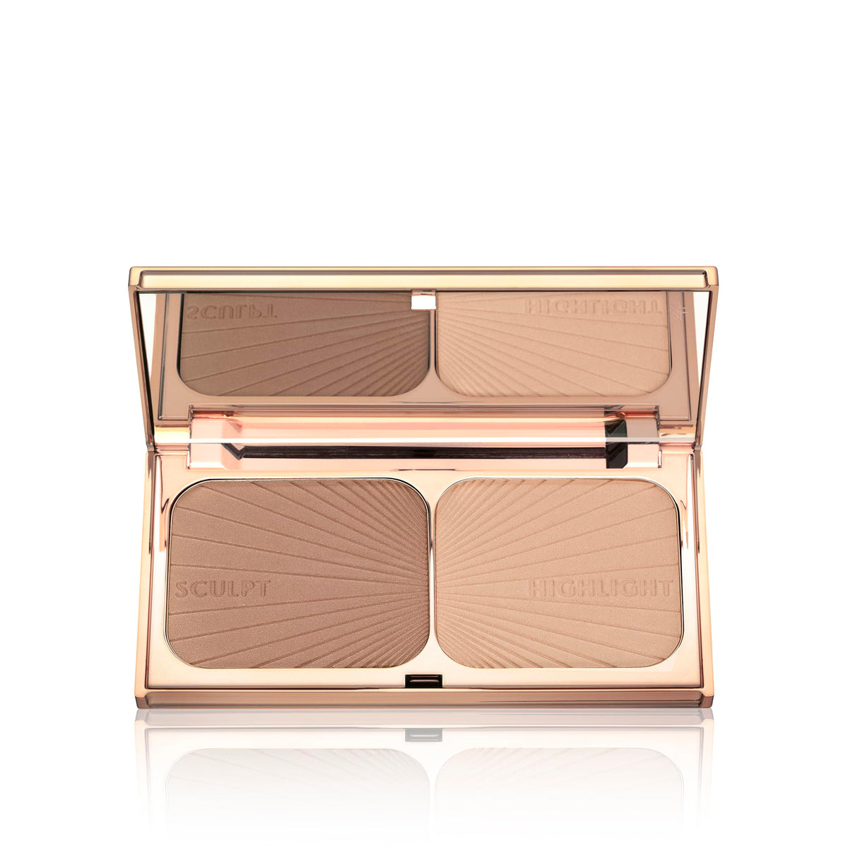 Charlotte Tilbury palette held in hand to show size and travel-friendly convenience