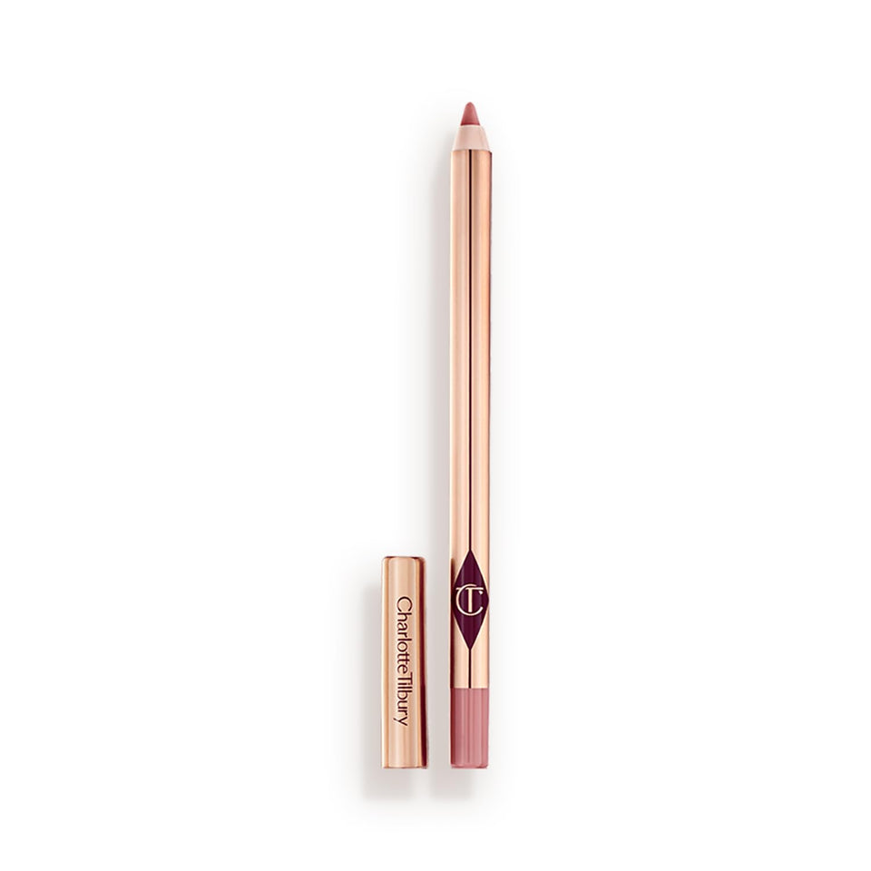 Charlotte Tilbury Pillow Talk front view shows pencil and cap, ideal for precise shaping
