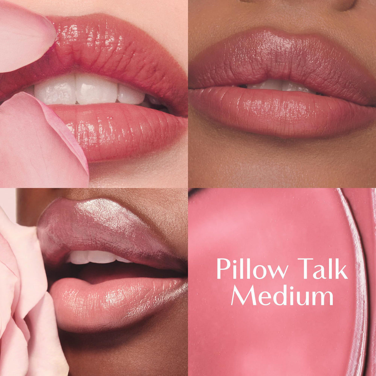 Charlotte Tilbury hand swatch shows the Pillow Talk medium rosy tint payoff