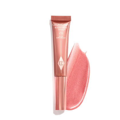 Charlotte Tilbury Pinkgasm front packaging showing wand and cap, easy grab-and-go benefit