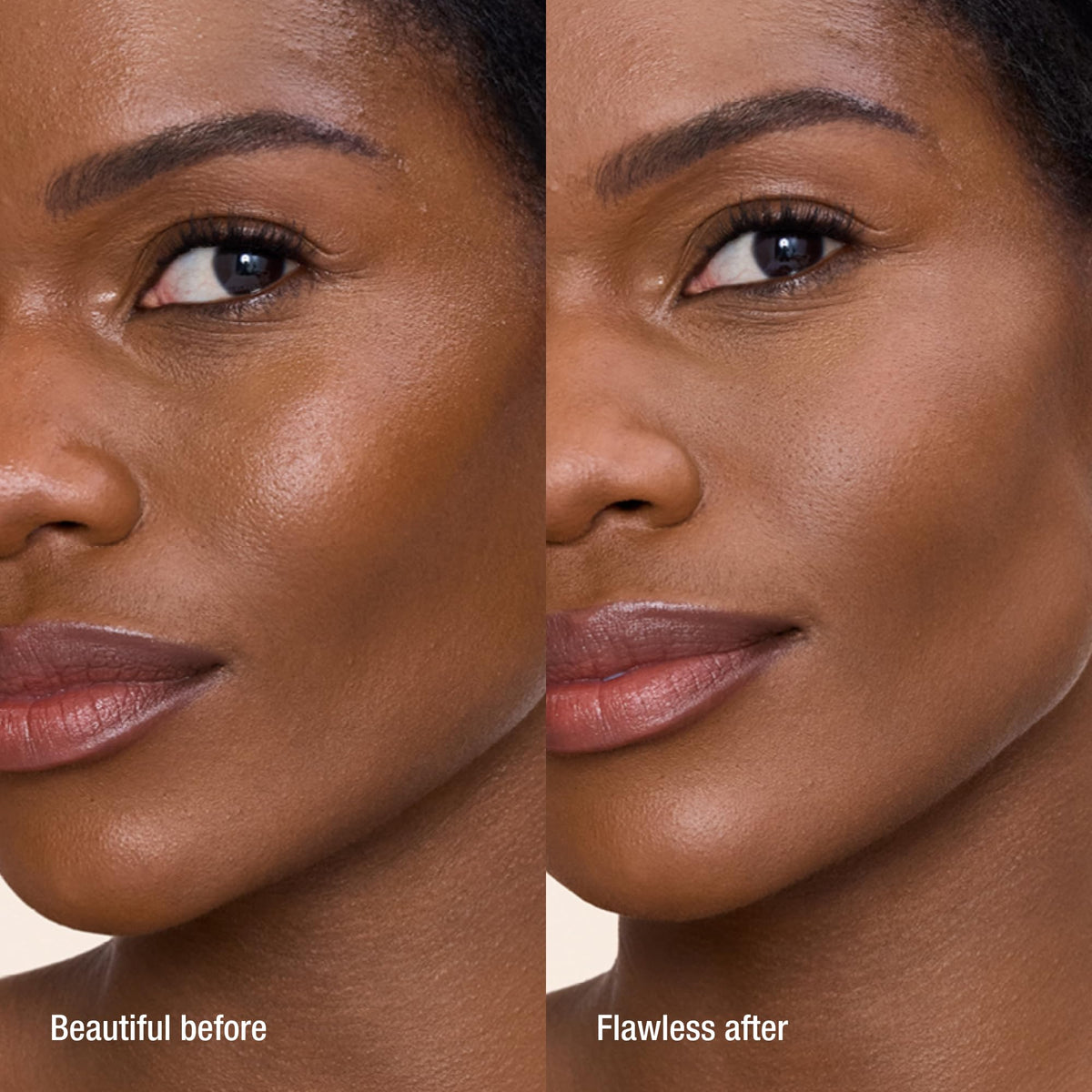 Charlotte Tilbury powder swatched on arm showing shade 3 Tan and blendability