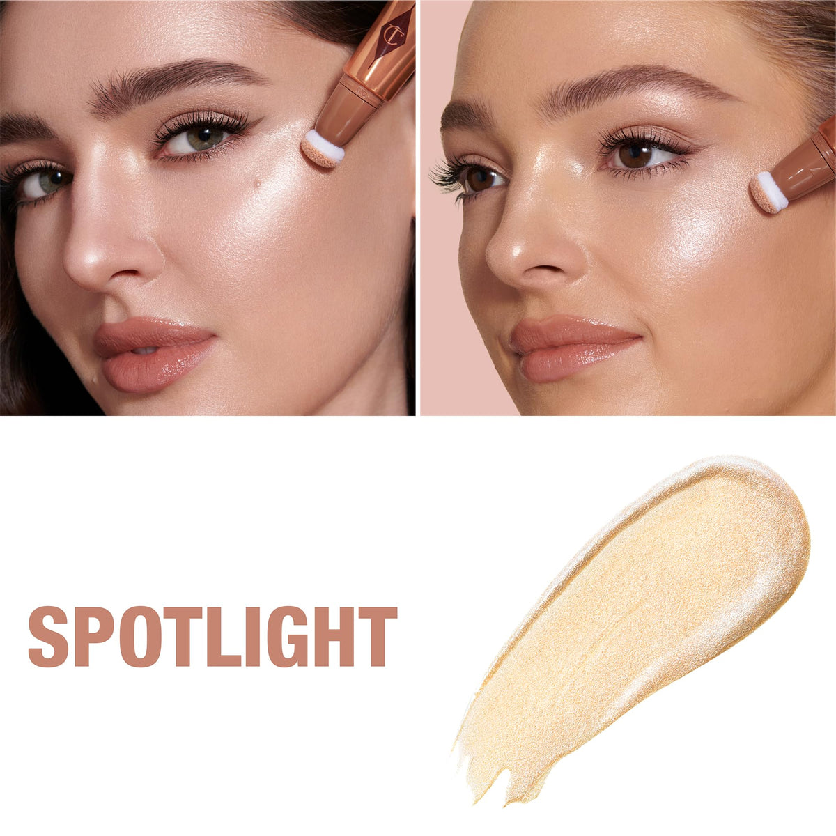 Charlotte Tilbury magic cushion applicator dispensing product for precise placement