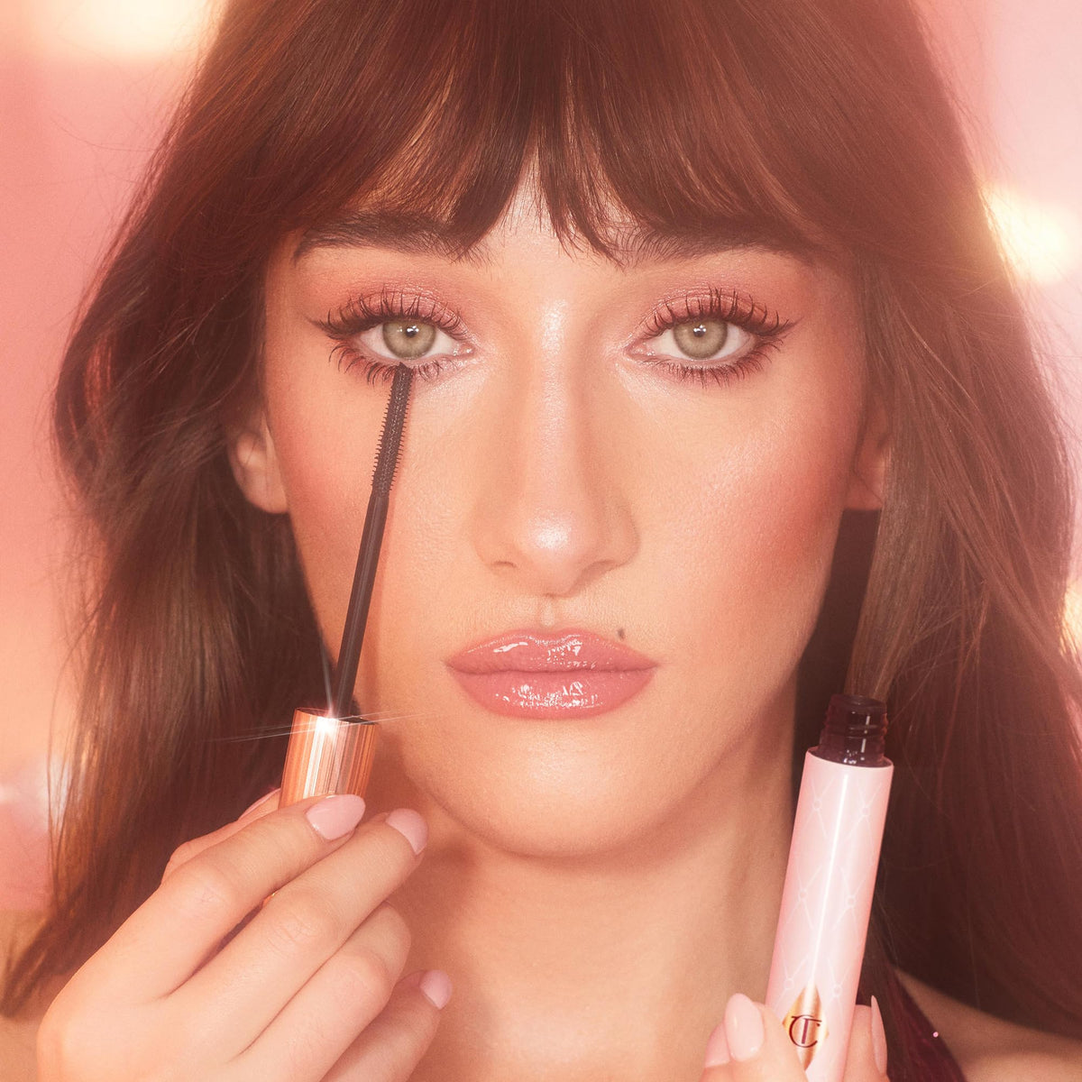 Charlotte Tilbury Super Black swatch demonstrating deep jet-black definition