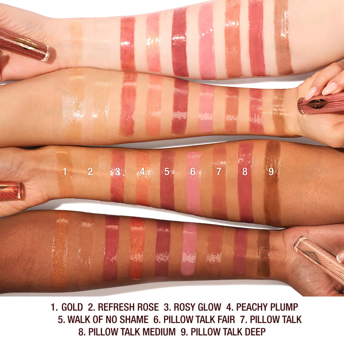 Charlotte Tilbury glossy texture swirled to show shine and hydrating formula