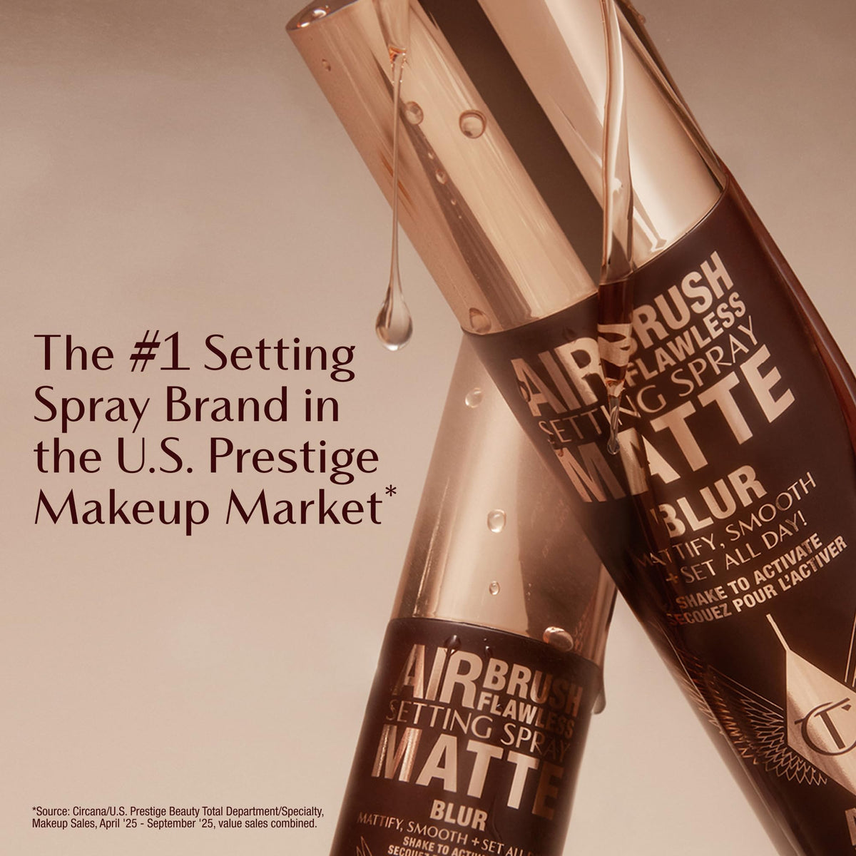Charlotte Tilbury spray in travel pouch for portable long-lasting makeup setting