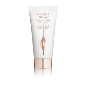 Charlotte Tilbury front bottle of Wonderglow primer showing sleek packaging and instant glow