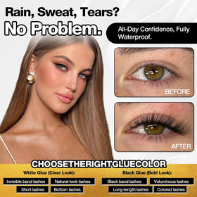 CHARMO'CLOCK lashes applied close-up demonstrating natural, secure hold