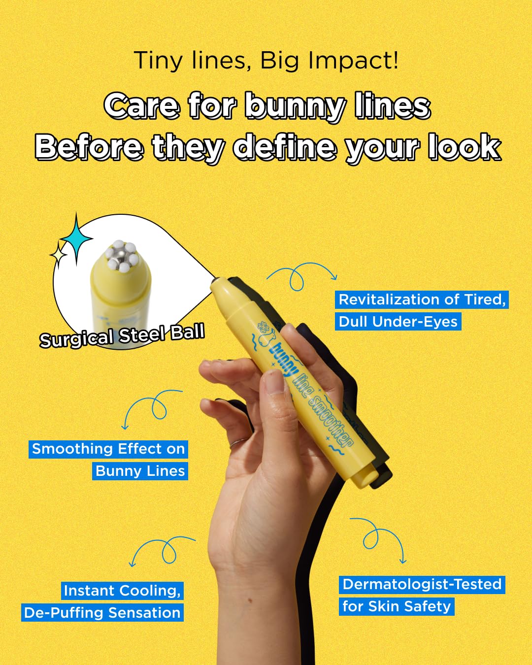 CHASIN' RABBITS roller applied under eye to soothe and distribute serum