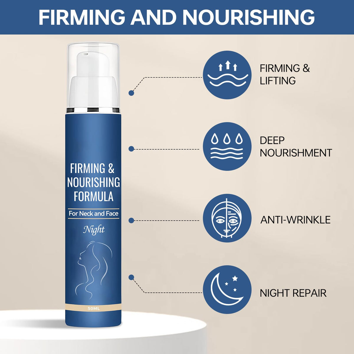 Chelsea Lab cream being applied to face and neck demonstrating lifting benefit