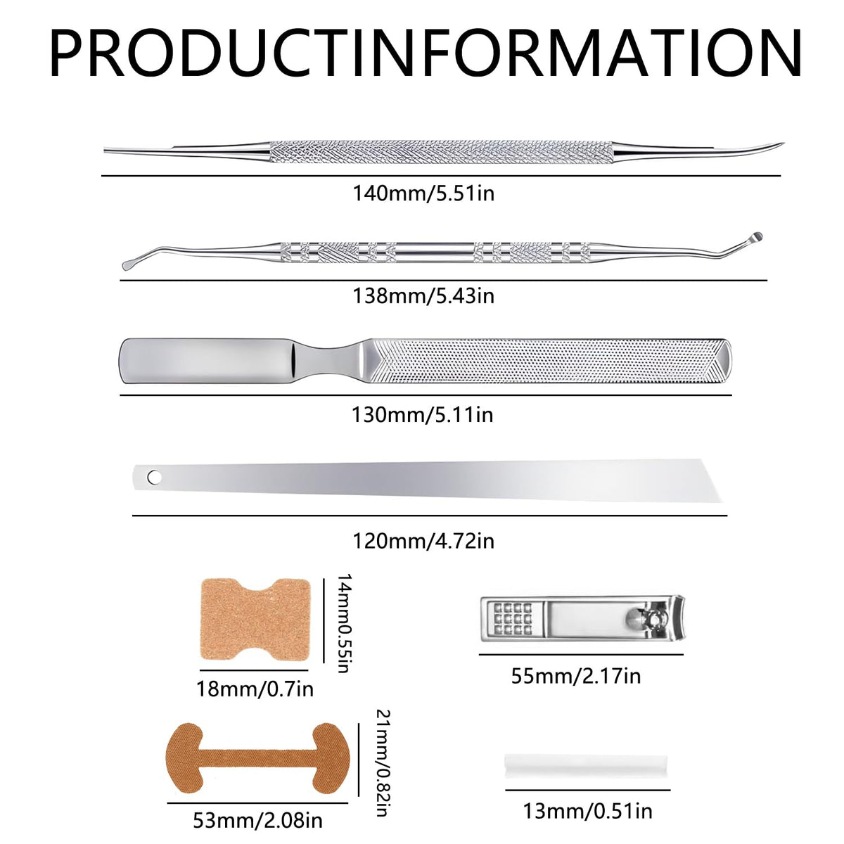 CHEMAILON kit items next to ruler for size comparison and fit guidance