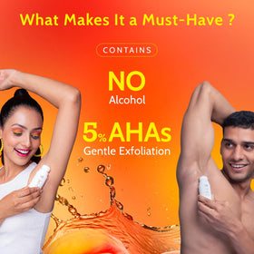 Chemist at Play label detail highlighting 5% AHA ingredients and clean formulation benefits