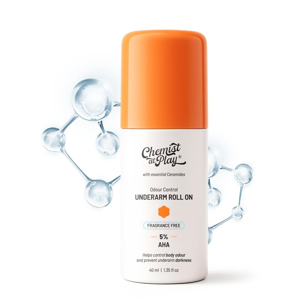 Chemist at Play roll-on front packaging showing clean design and benefit