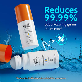 Chemist at Play roll-on beside everyday items showing travel-friendly, portable size benefit