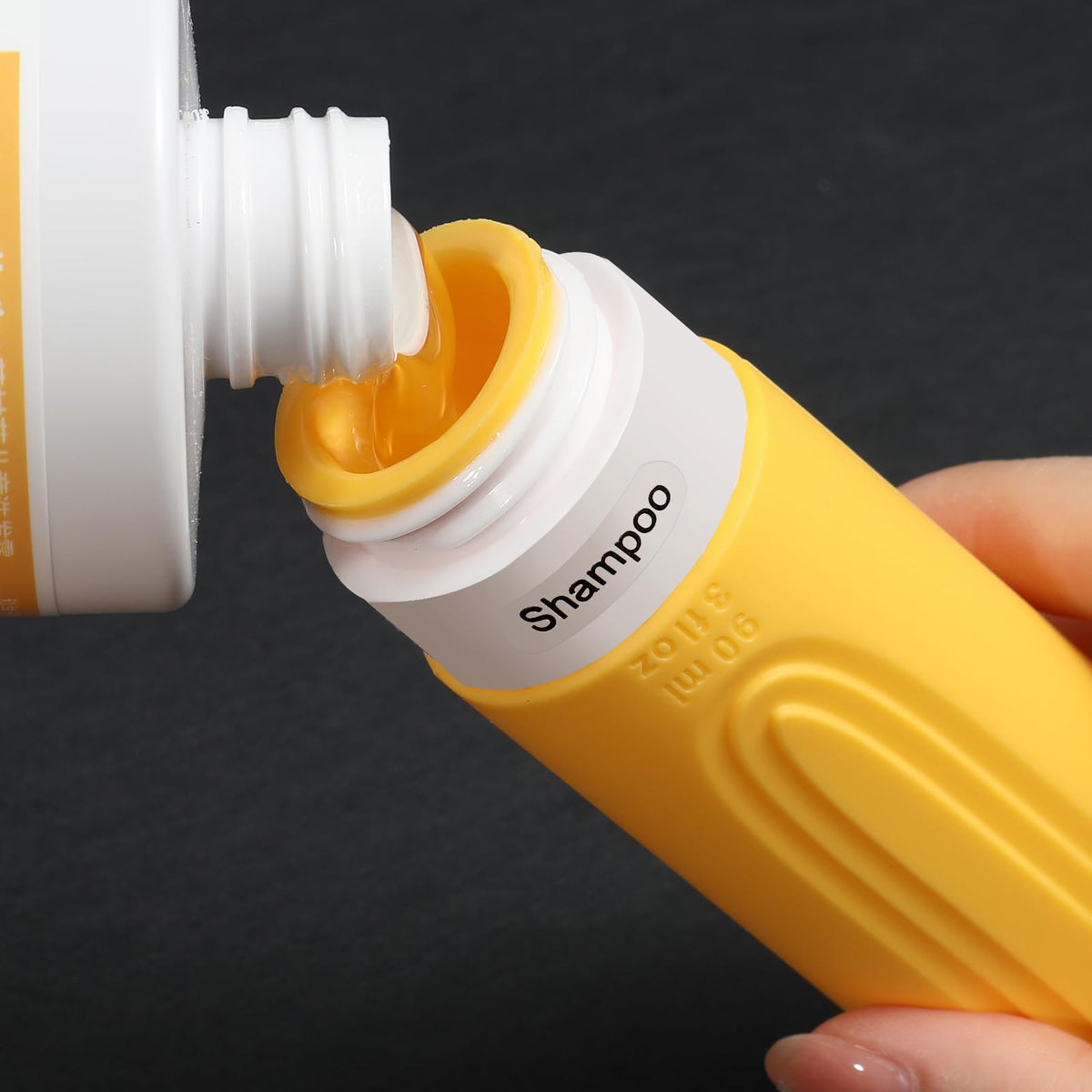 CHEODIN bottles arranged in clear toiletry bag for fast security checks and tidy storage
