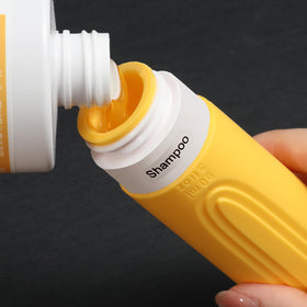 CHEODIN bottles arranged in clear toiletry bag for fast security checks and tidy storage