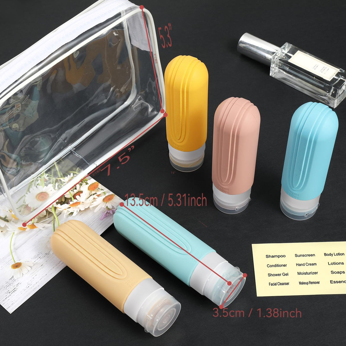 CHEODIN bottles staged in bathroom travel setup to simplify packing and daily routines
