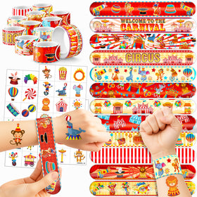 Cherisnowy front packaging showing 72-piece carnival party set, perfect for party planning