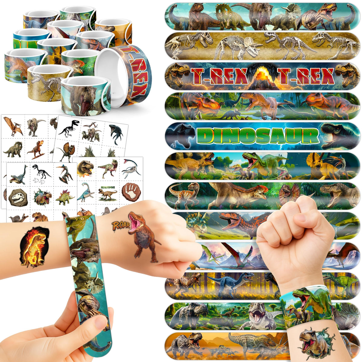 Cherisnowy front packaging showing full 72-piece set and colorful dinosaurs