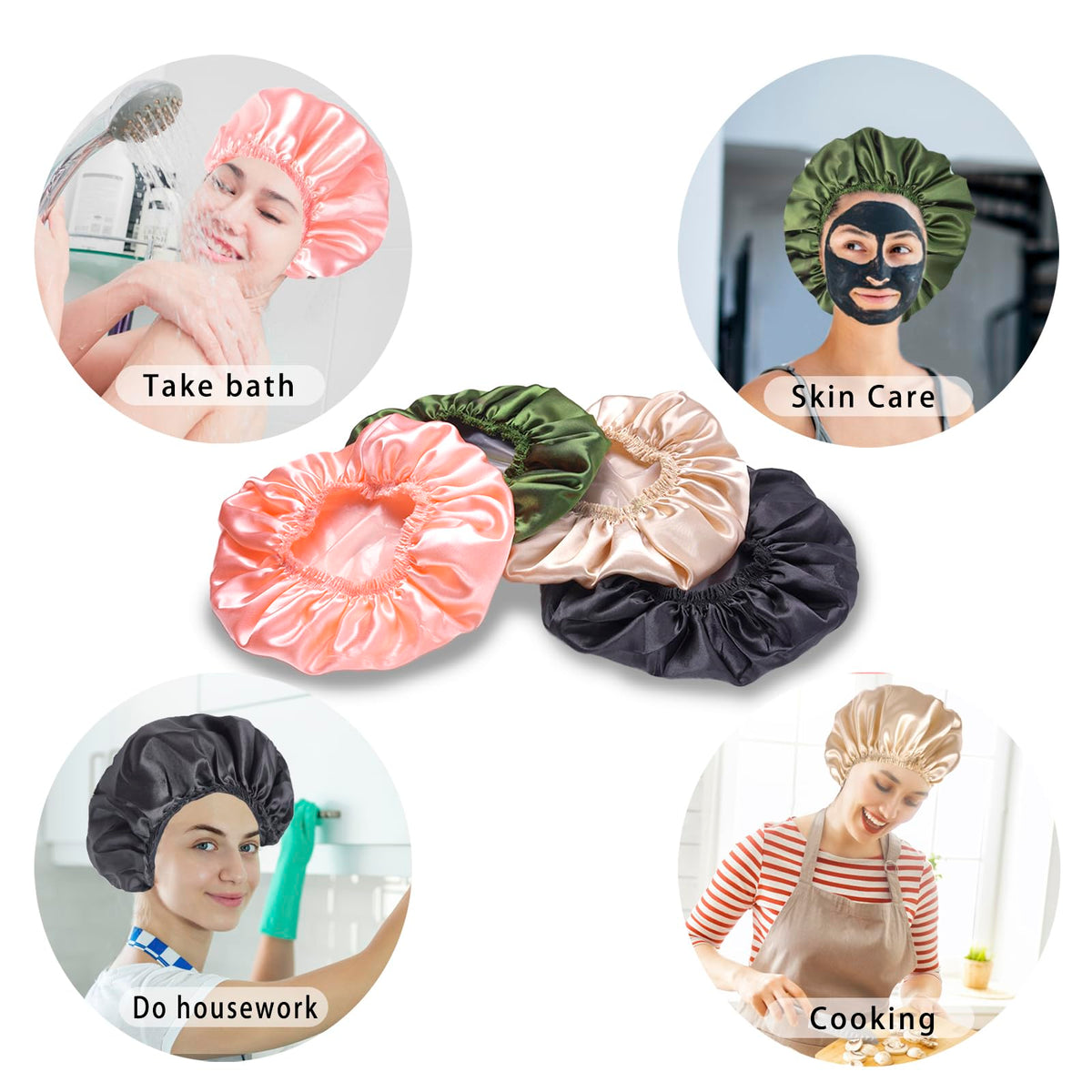 CHFONG cap worn during makeup application keeping hair away from face benefit