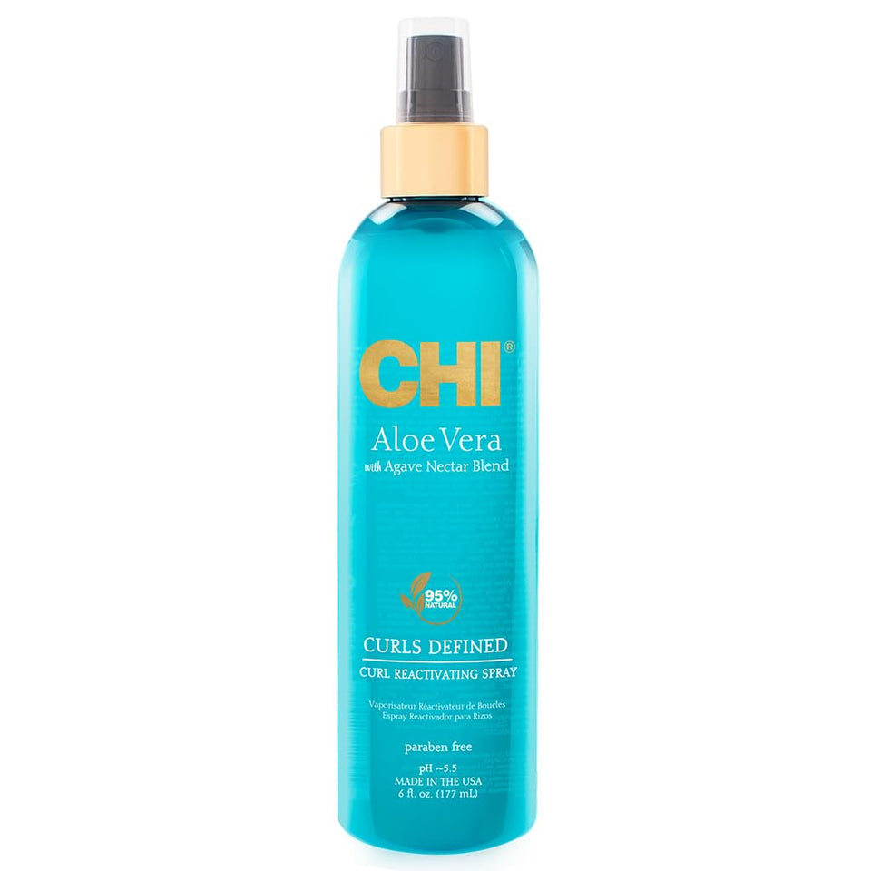 CHI front packaging showing bottle and label, quick curl refresh