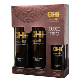 CHI argan oil in use styling on wet hair demonstrating frizz control and added smoothness