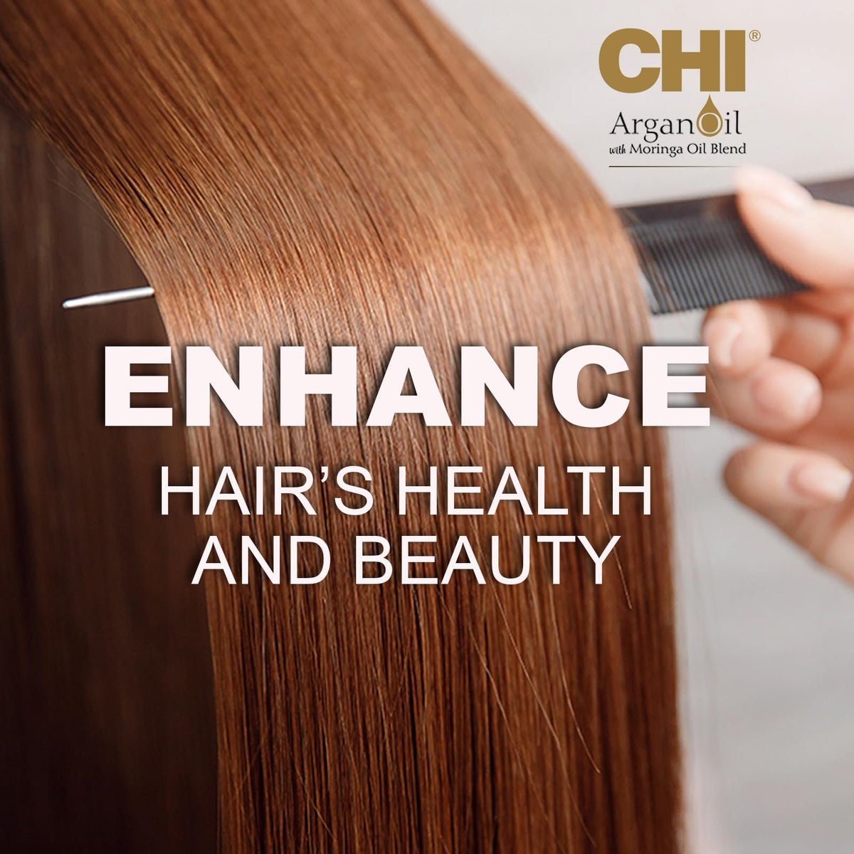 CHI shampoo bottle staged in bathroom showing routine-ready hydration