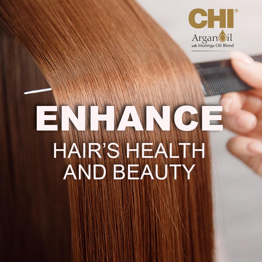 CHI argan oil texture close-up highlighting creamy conditioner and lightweight oil absorption benefit