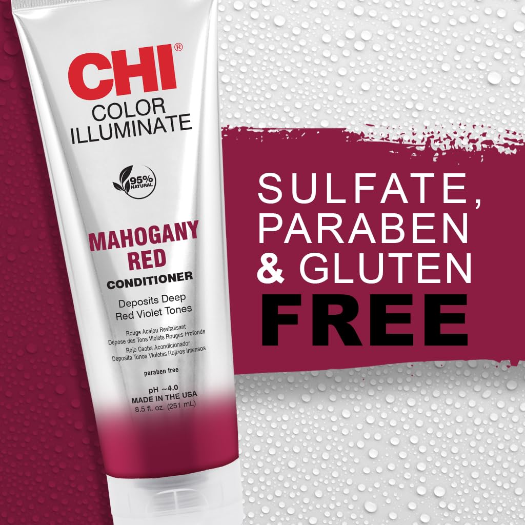 CHI bottle in hand to show 8.5 oz scale and easy at-home use advantage