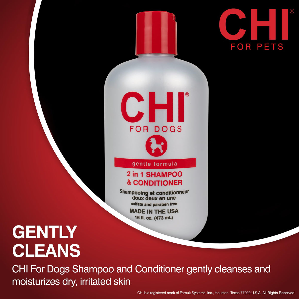 CHI back label close-up displaying ingredients and pH-balanced claim