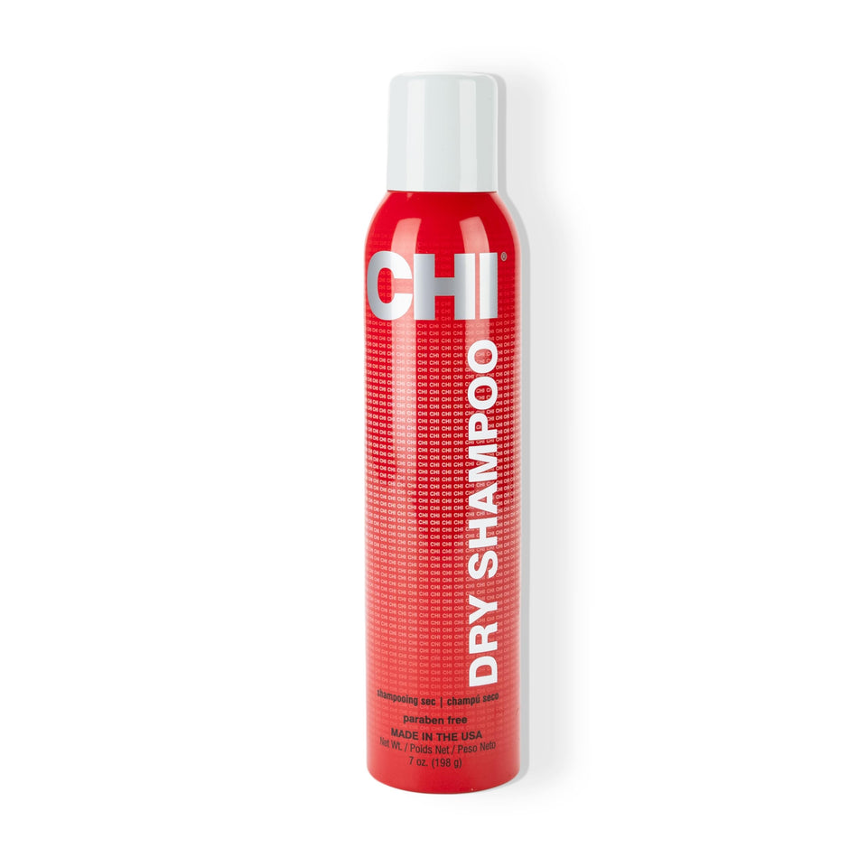 CHI dry shampoo front can showing clean label and 2.6 oz convenience