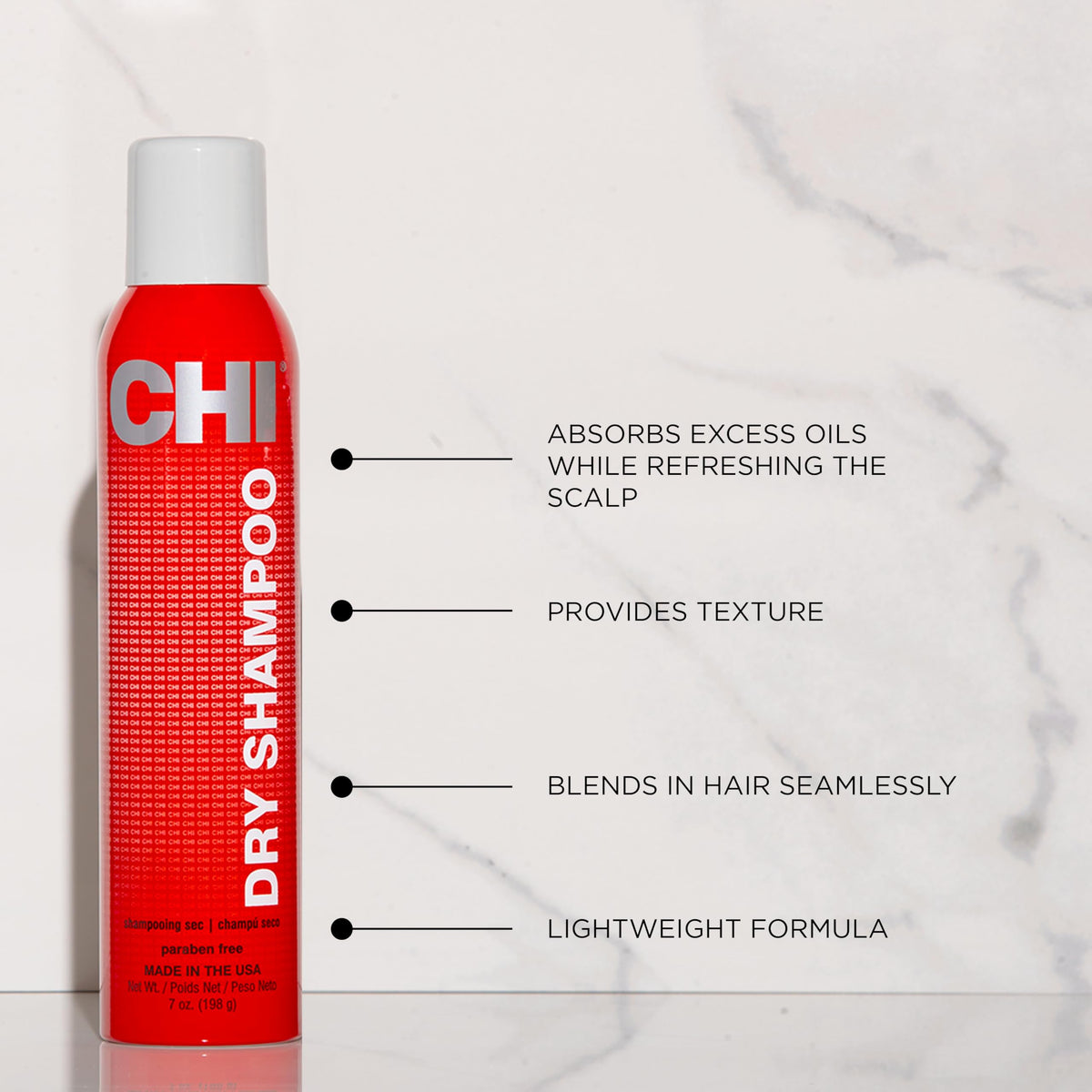 CHI dry shampoo nozzle close-up for controlled even spray benefit