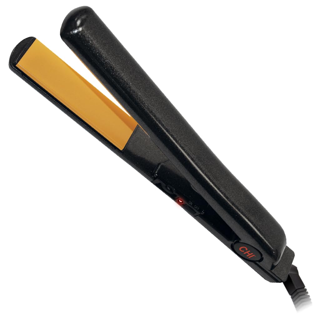 CHI flat iron front view showing onyx black design and professional look