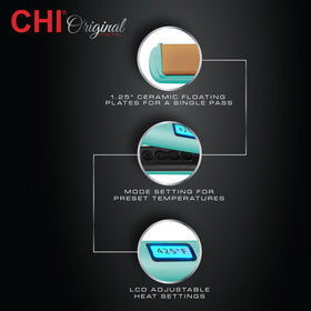 CHI side view of iron controls and temperature settings offering precise heat adjustment benefit